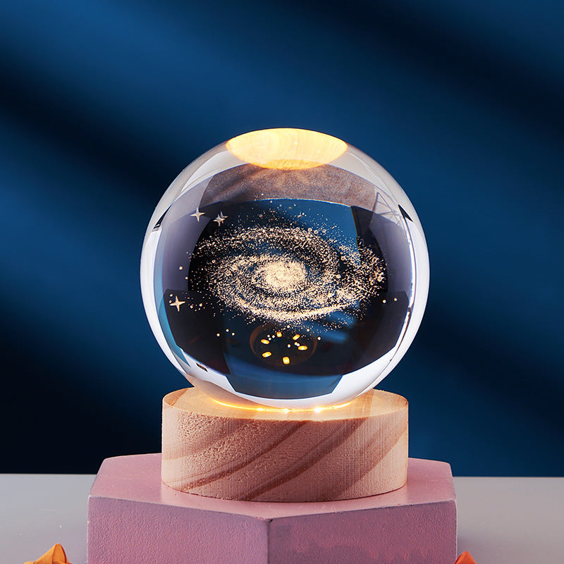 Zavyna™ – A Universe Inside Glass | 3D Illuminated Crystal Sphere